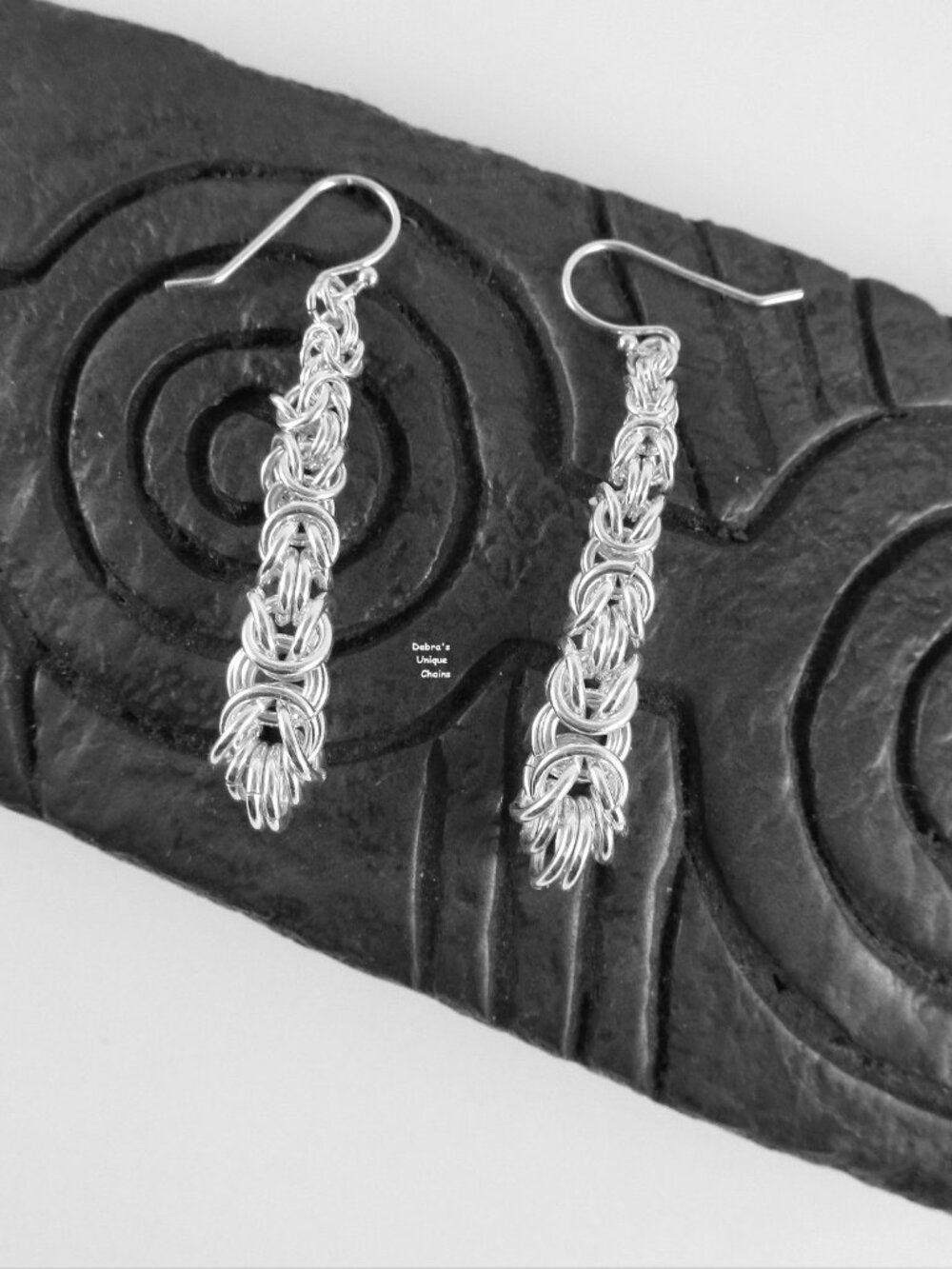 Sterling Silver Chain Link Byzantine Earrings Valentine Gift Wife BFF Jewelry
